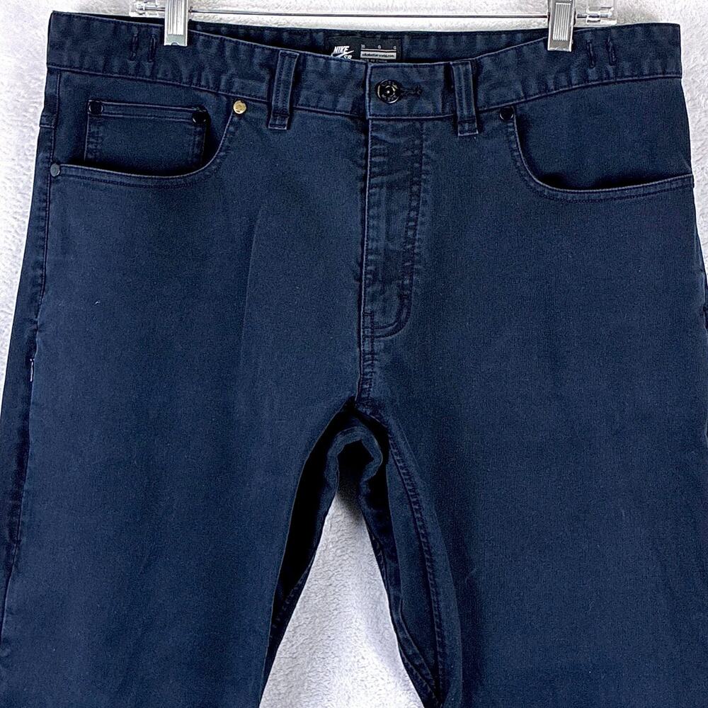 Nike SB Pants Mens 36x32 Navy Stretch Canvas Chino Skateboarding Skate SoCal